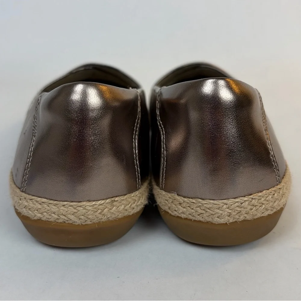Clarks Collection Danelly Adira Metallic Espadrille Loafer Flats Pewter Gold 8.5 - Picture 7 of 15